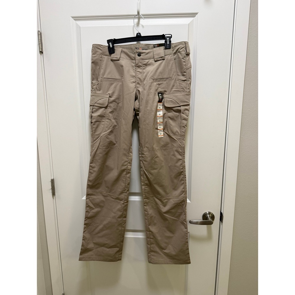 5.11 Tactical Stryke Pants Womens 14 Long Khaki Tan Ripstop Cargo 64360 New
